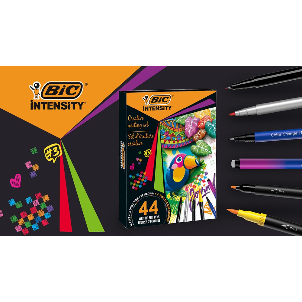 Set linere BIC Intensity Creative Writing, 44 bucati, multicolor