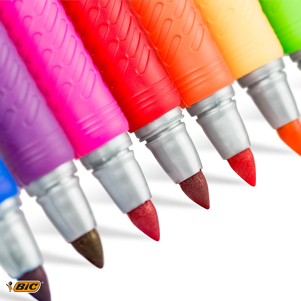 Set markere BIC Intense BL, 5 bucati, multicolor