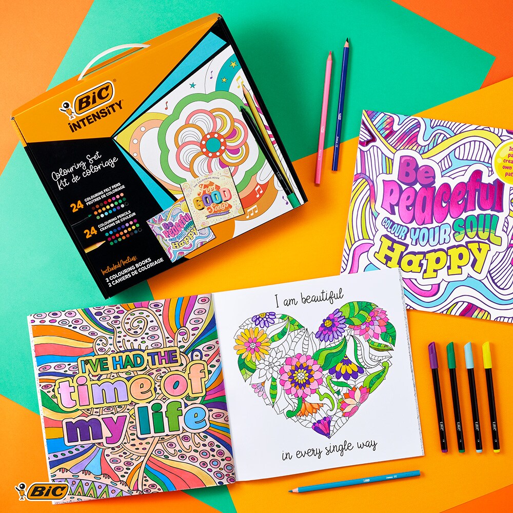 Set instrumente colorat BIC Intensity, set 48