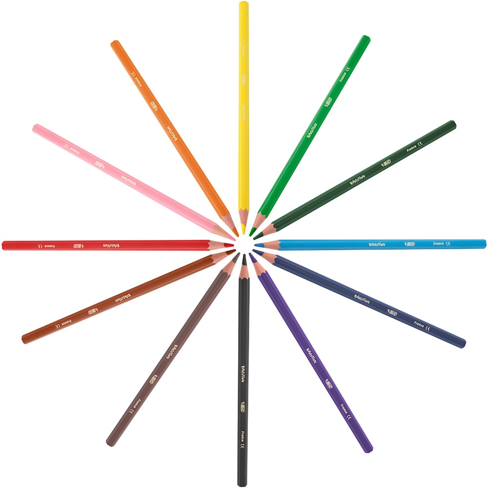 Set instrumente colorat & Creioane Cerate BIC Kids, set 36