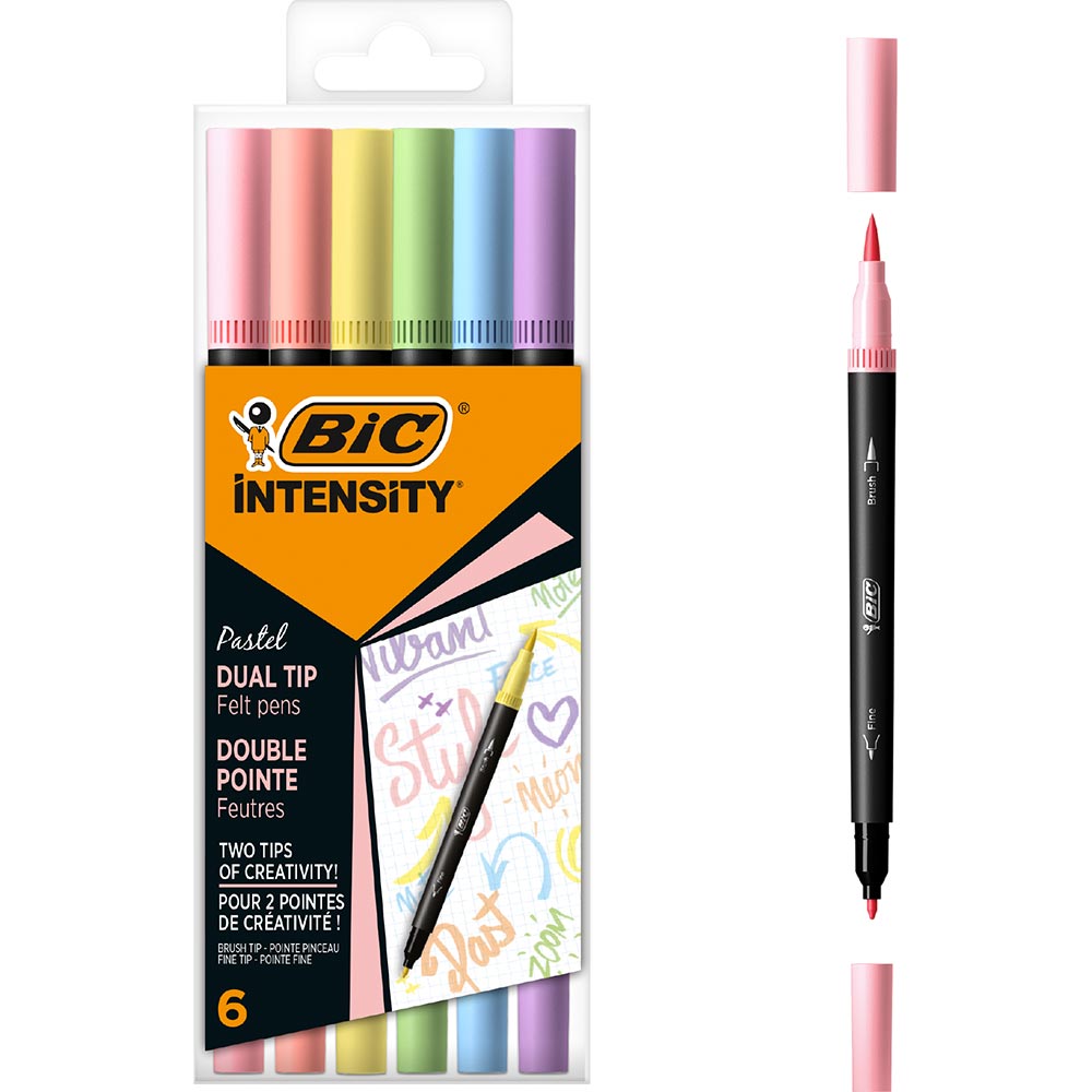 Set instrumente de scris BIC Pastel, 23 bucati, multicolor