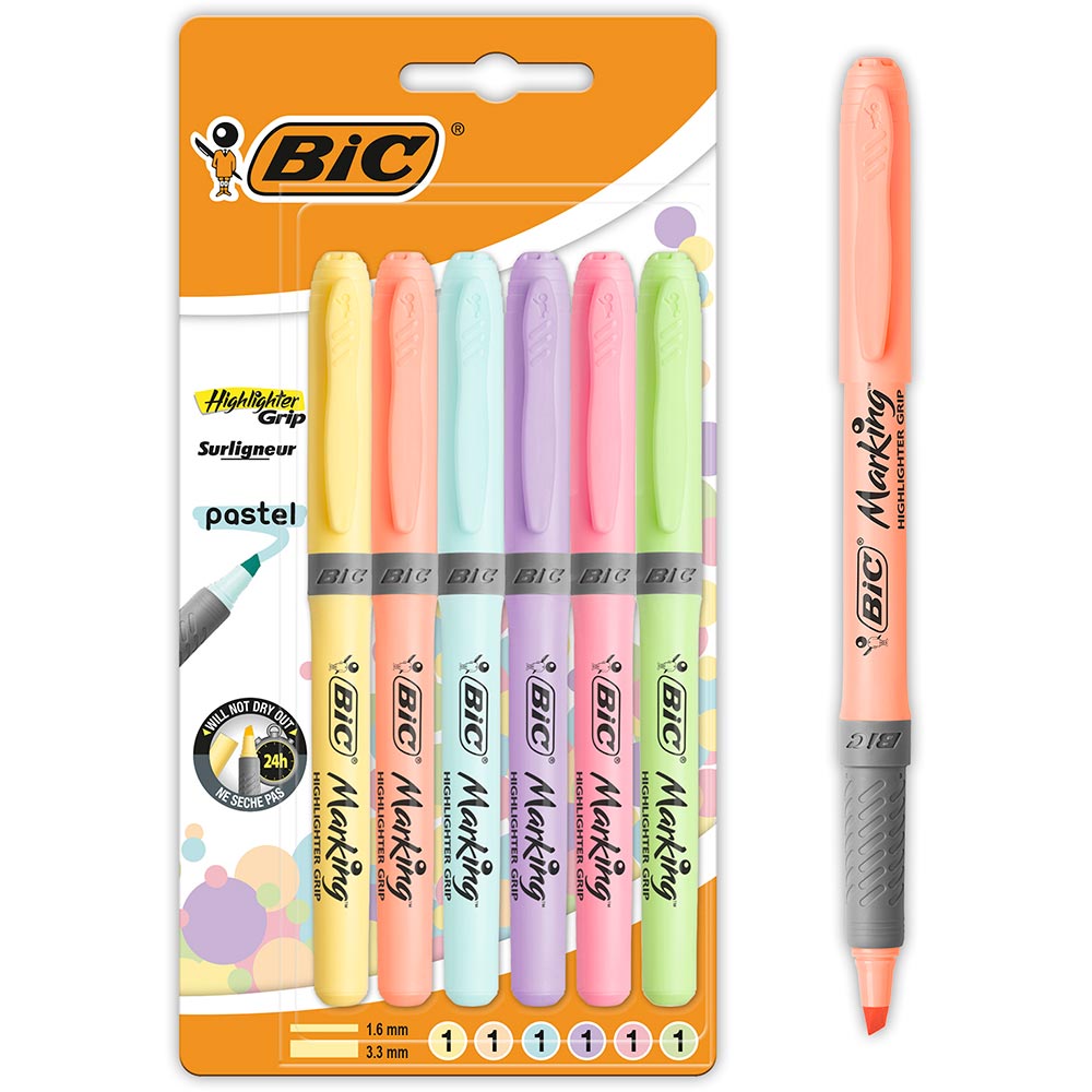 Set instrumente de scris BIC Pastel, 23 bucati, multicolor