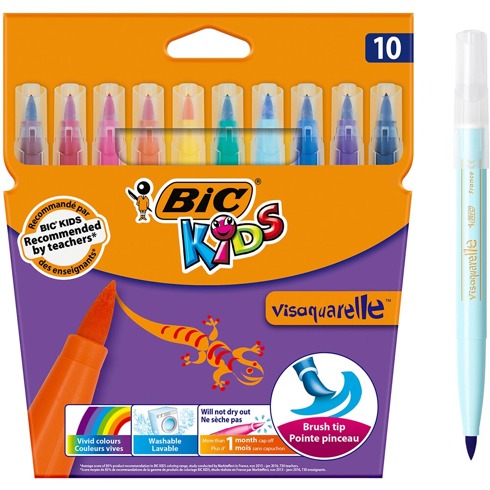 Carioci BIC Visaquarelle, 10 culori