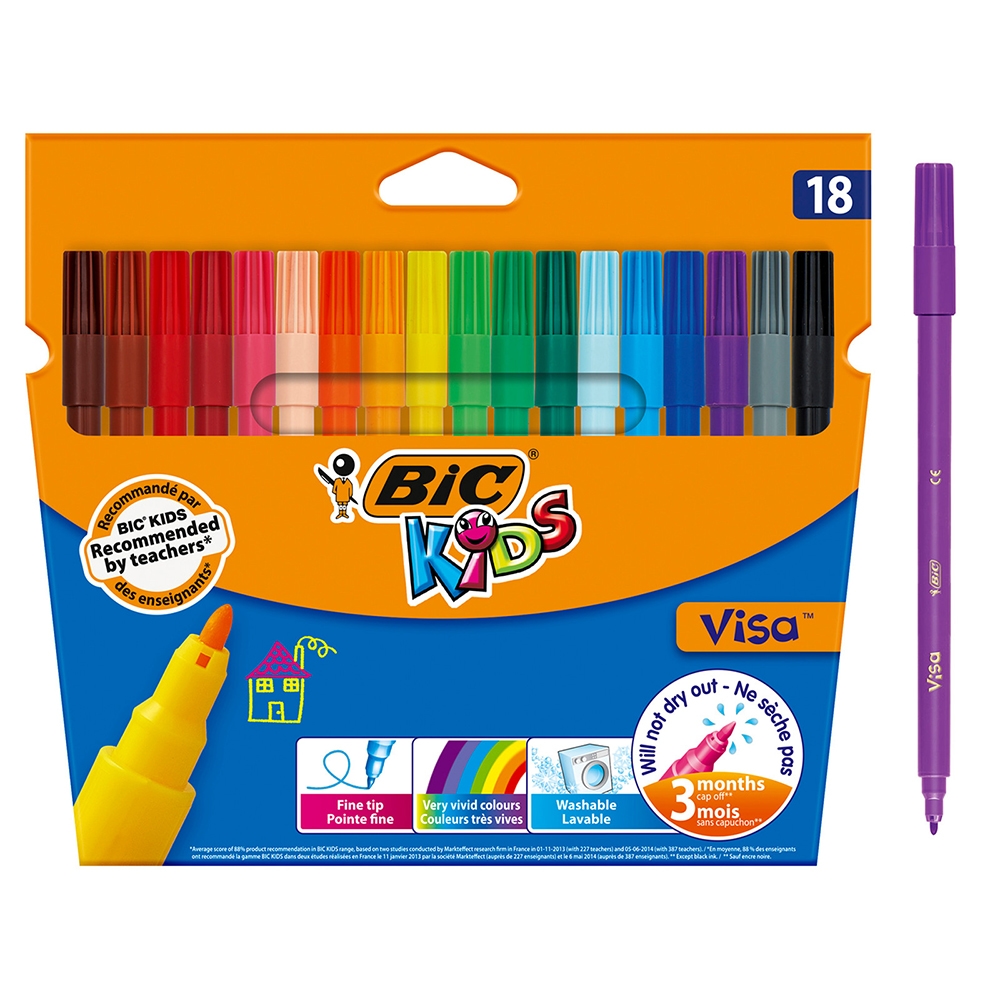 Carioci BIC Visa, 18 culori