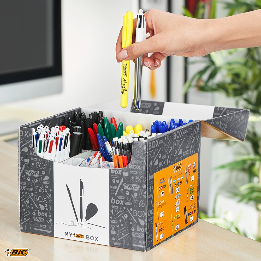 Set instrumente de scris BIC MyBox, 124 bucati, diverse culori