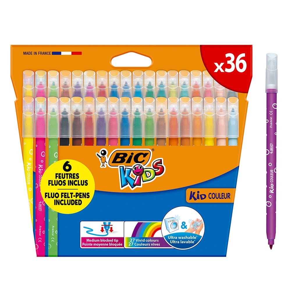 Carioci BIC Kid Couleur, 36 culori