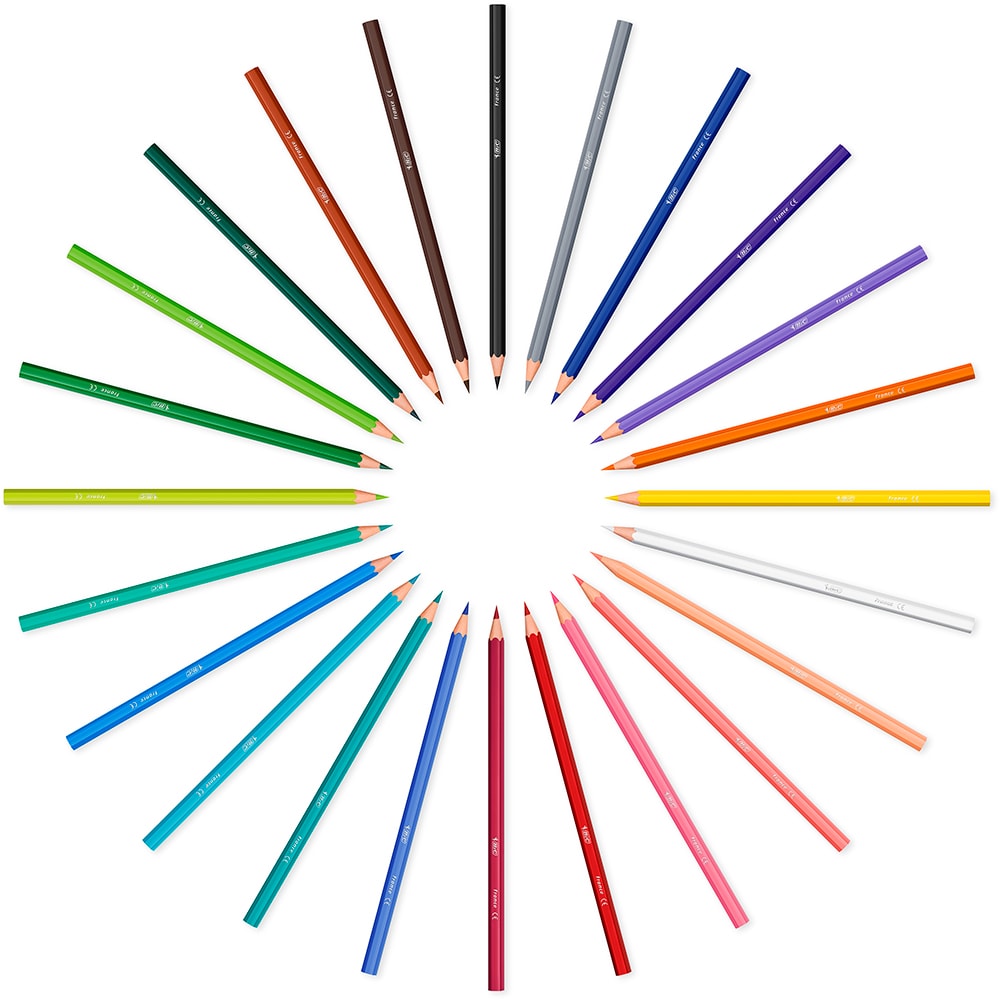 Creioane colorate BIC Tropicolors, 24 culori
