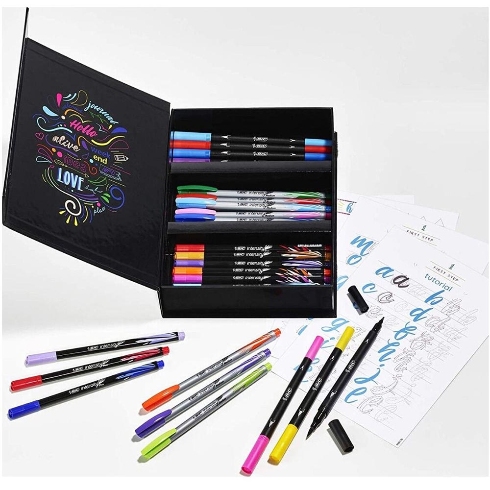 Set caligrafie BIC Intensity, 44 bucati, multicolor