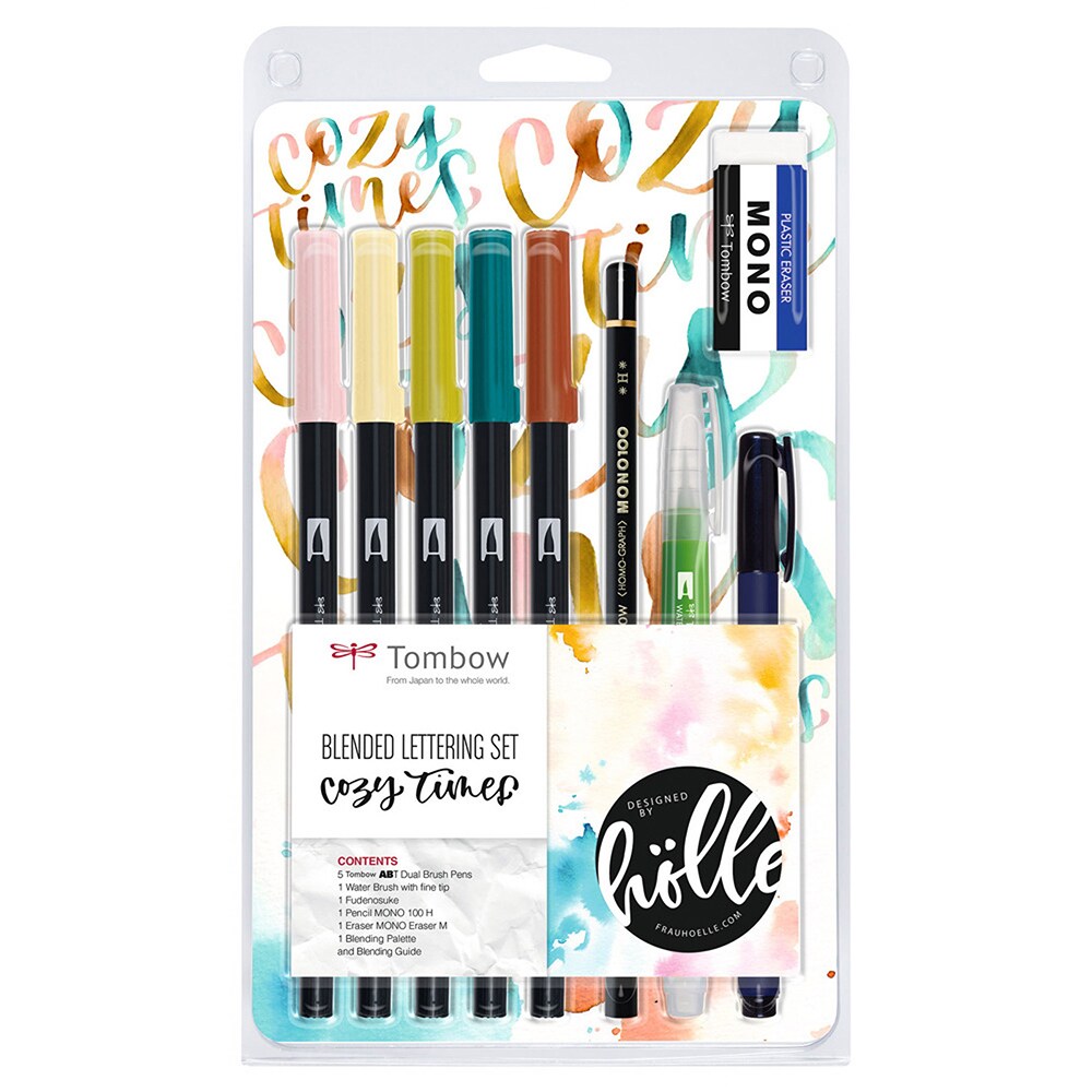 Set markere TOMBOW Blended Lettering, 0.8-3.3mm, 6 culori