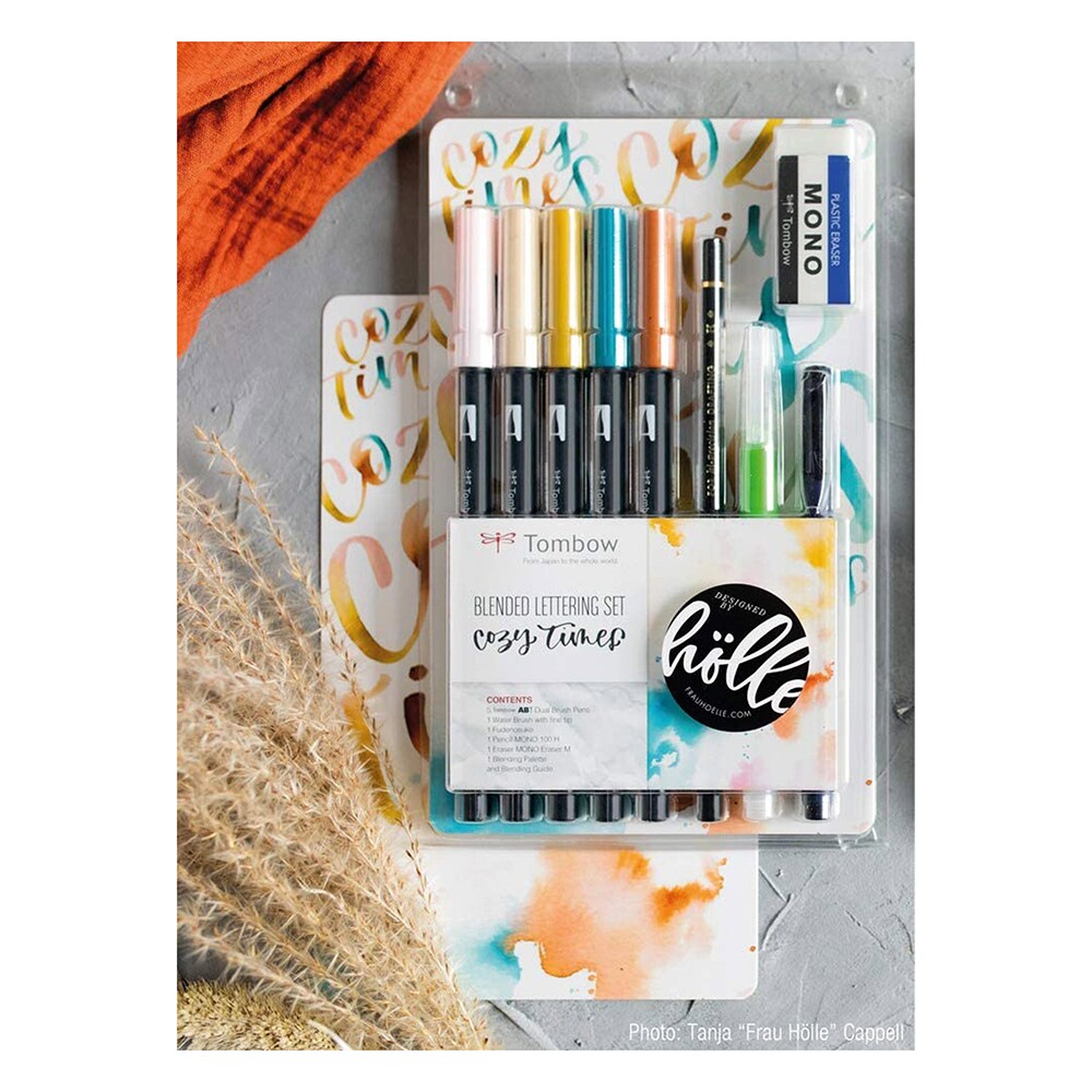 Set markere TOMBOW Blended Lettering, 0.8-3.3mm, 6 culori
