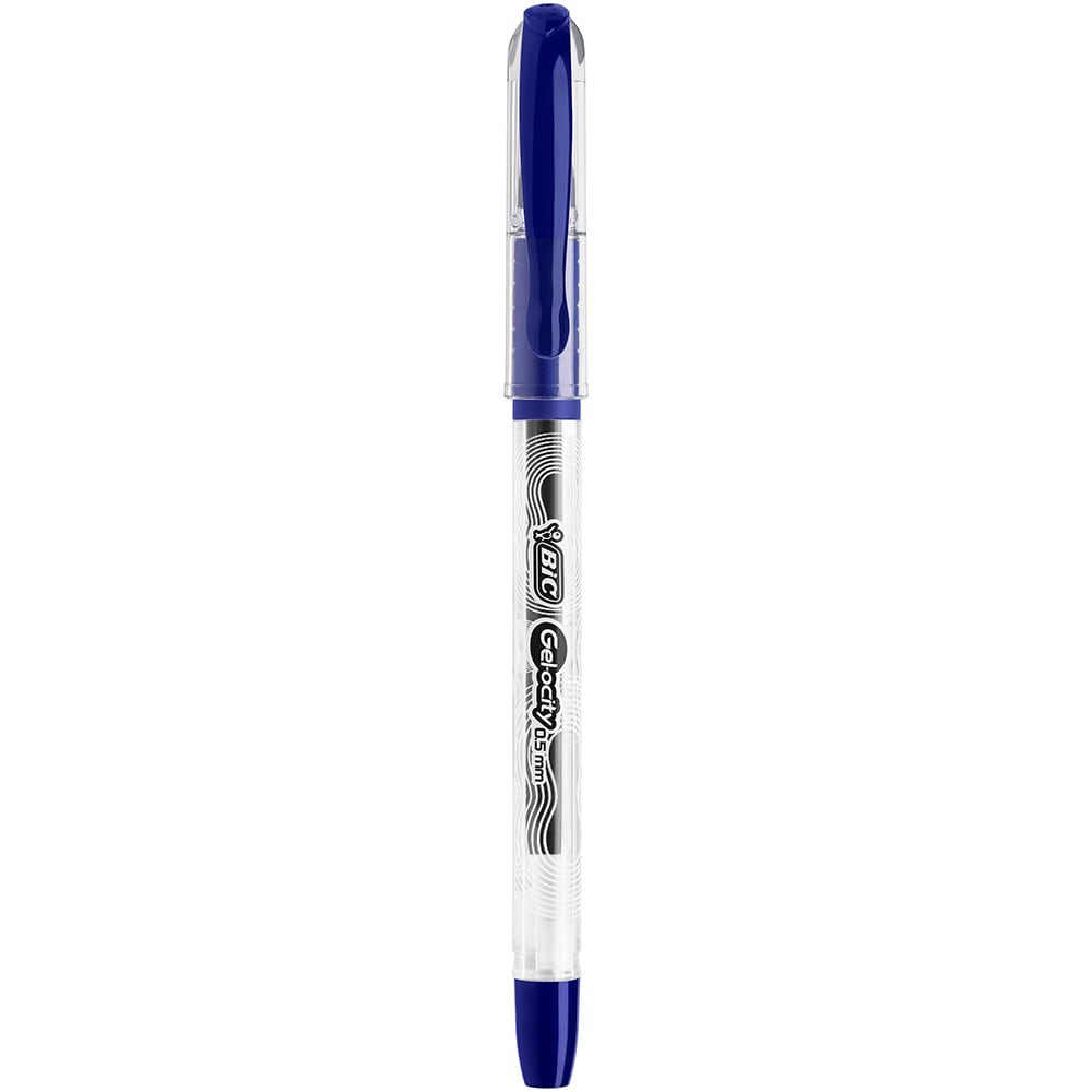 Set 30 rollere cu gel BIC Gelocity Stic, 0.5 mm, albastru