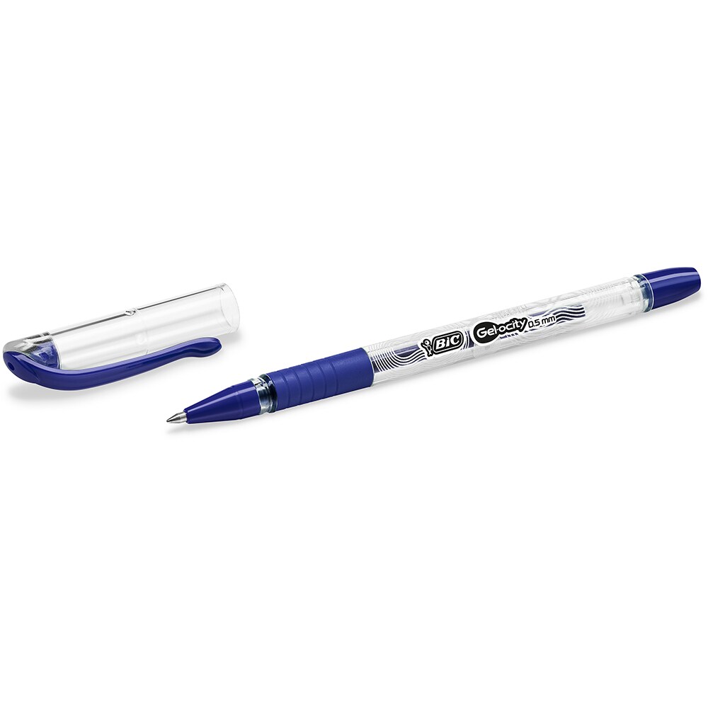 Set 30 rollere cu gel BIC Gelocity Stic, 0.5 mm, albastru