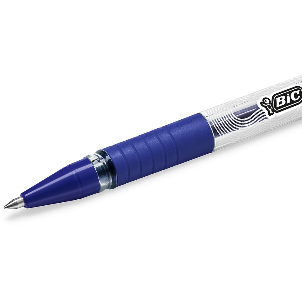 Set 30 rollere cu gel BIC Gelocity Stic, 0.5 mm, albastru