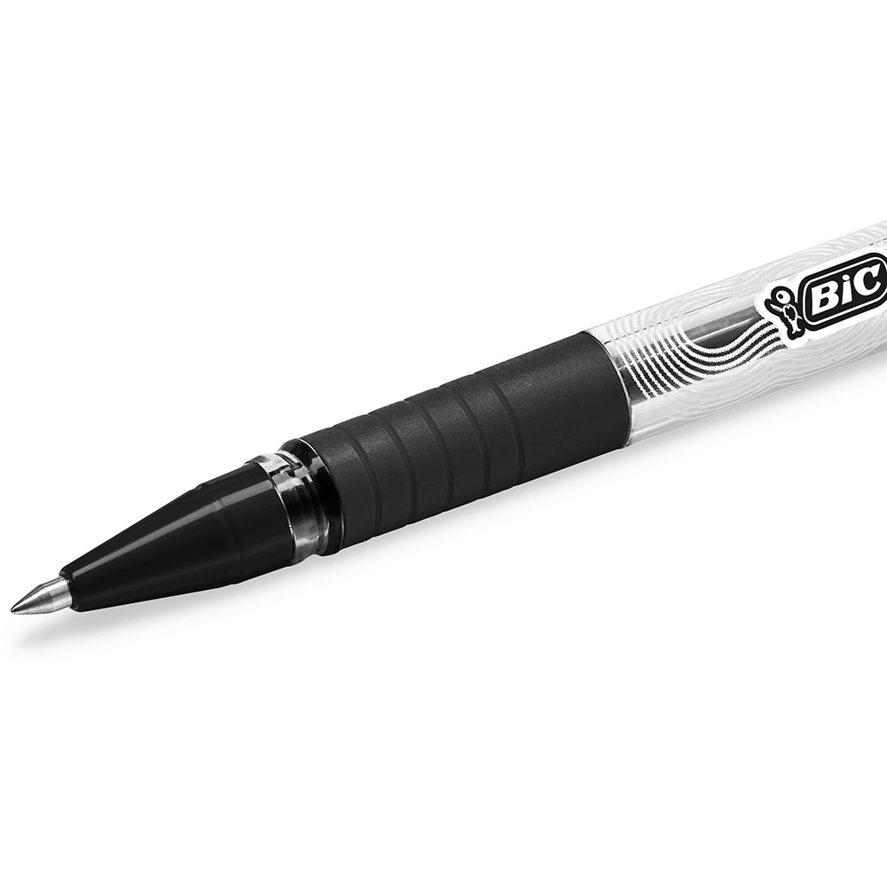 Set 30 rollere cu gel BIC Gelocity Stic, 0.5 mm, negru