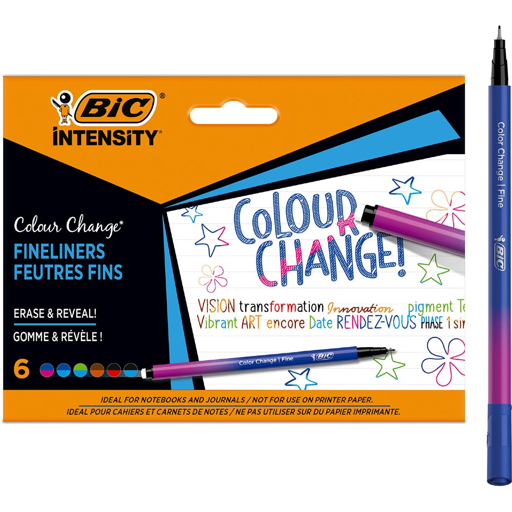 Set linere BIC Intensity Color Change, 6 bucati, multicolor