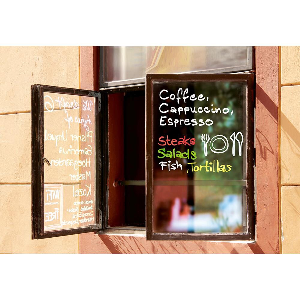 Marker pentru sticla EDDING 4090, creta lichida pe baza de apa, 4-15 mm, albastru