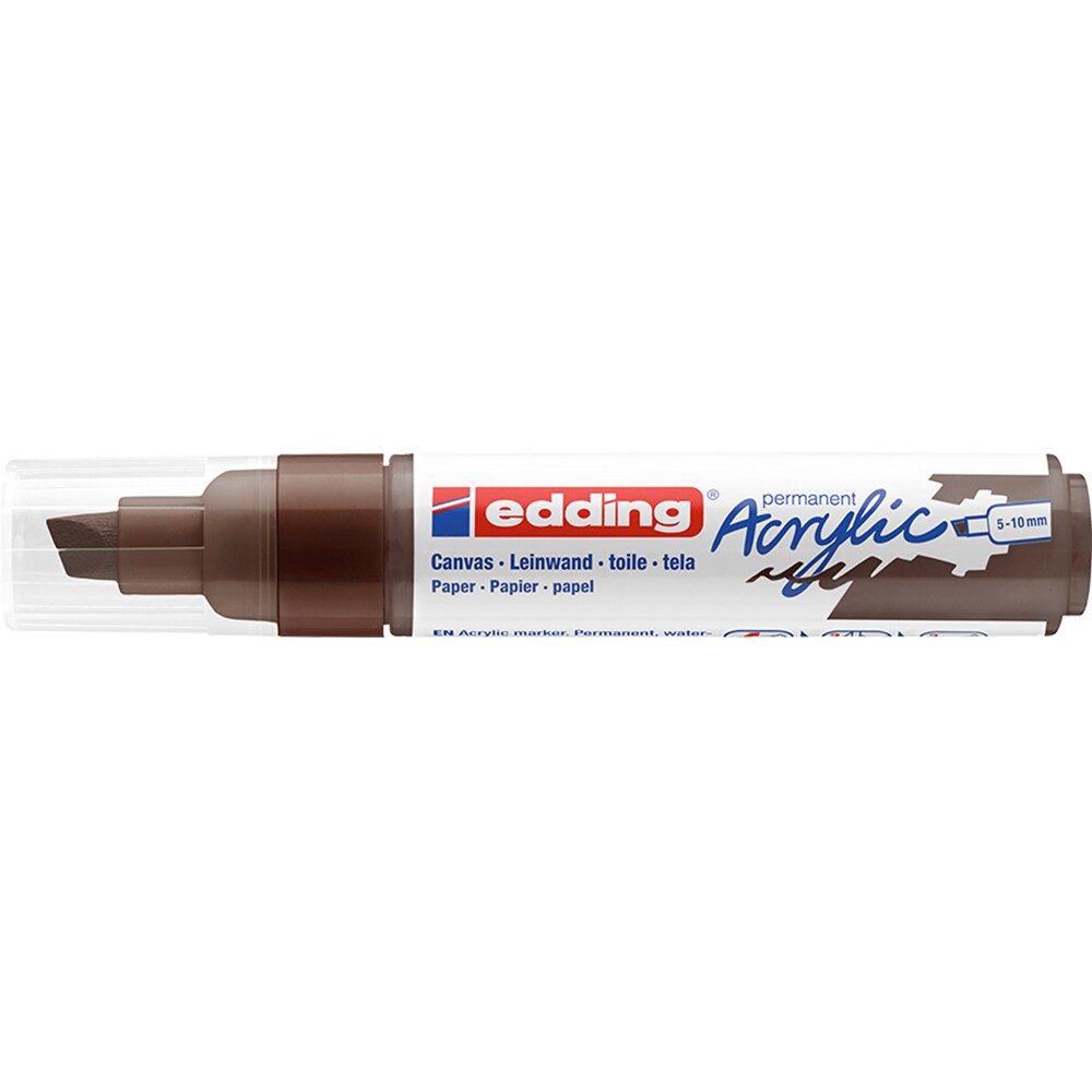 Marker acrilic EDDING 5000, varf tesit, 5-10 mm, maro inchis
