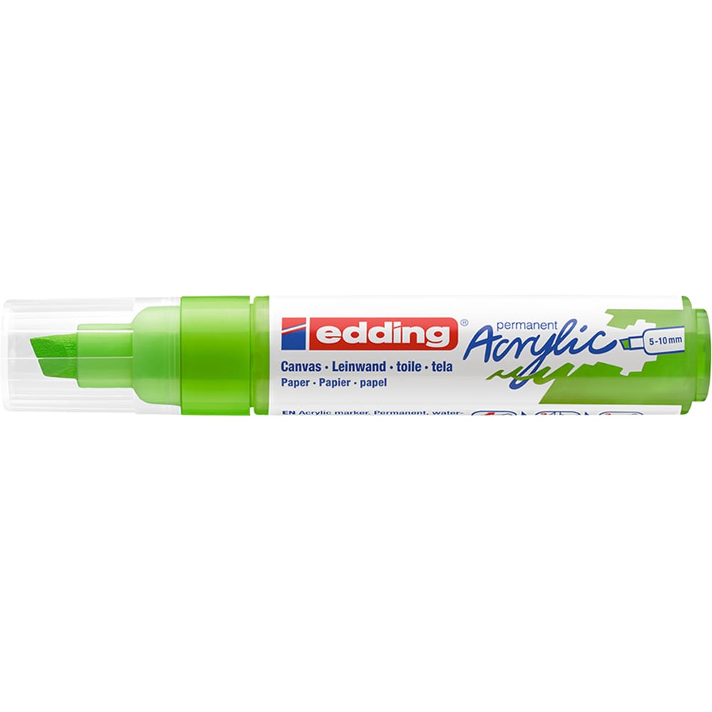 Marker acrilic EDDING 5000, varf tesit, 5-10 mm, verde deschis