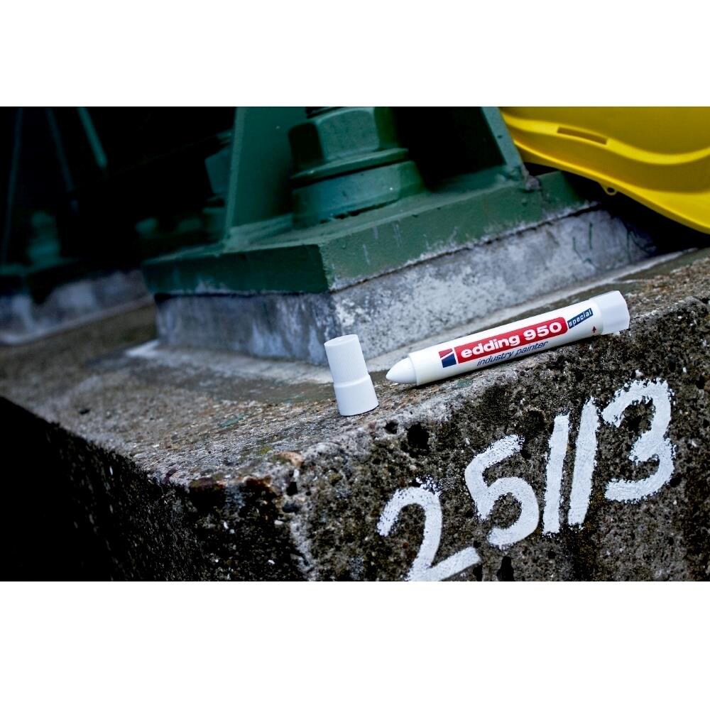 Marker permanent EDDING 950 Industrial, 10mm, alb