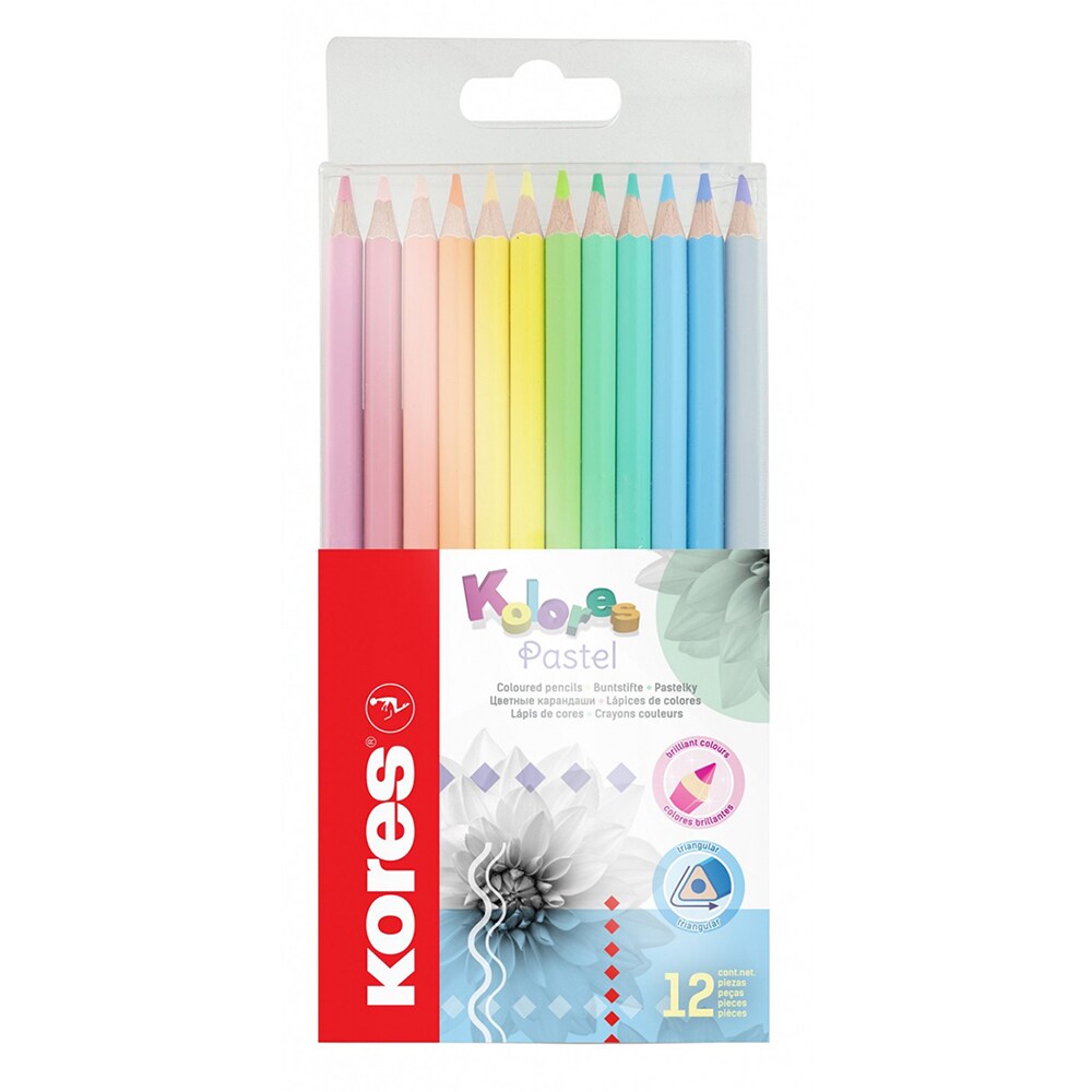 Creioane colorate KORES Pastel, 12 culori