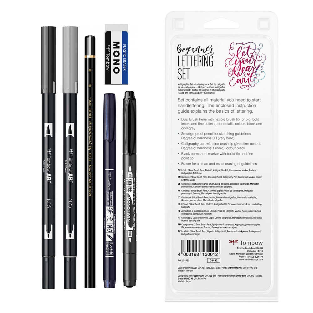 Set markere TOMBOW Beginner Lettering, 0.8-3.3mm, 2 culori