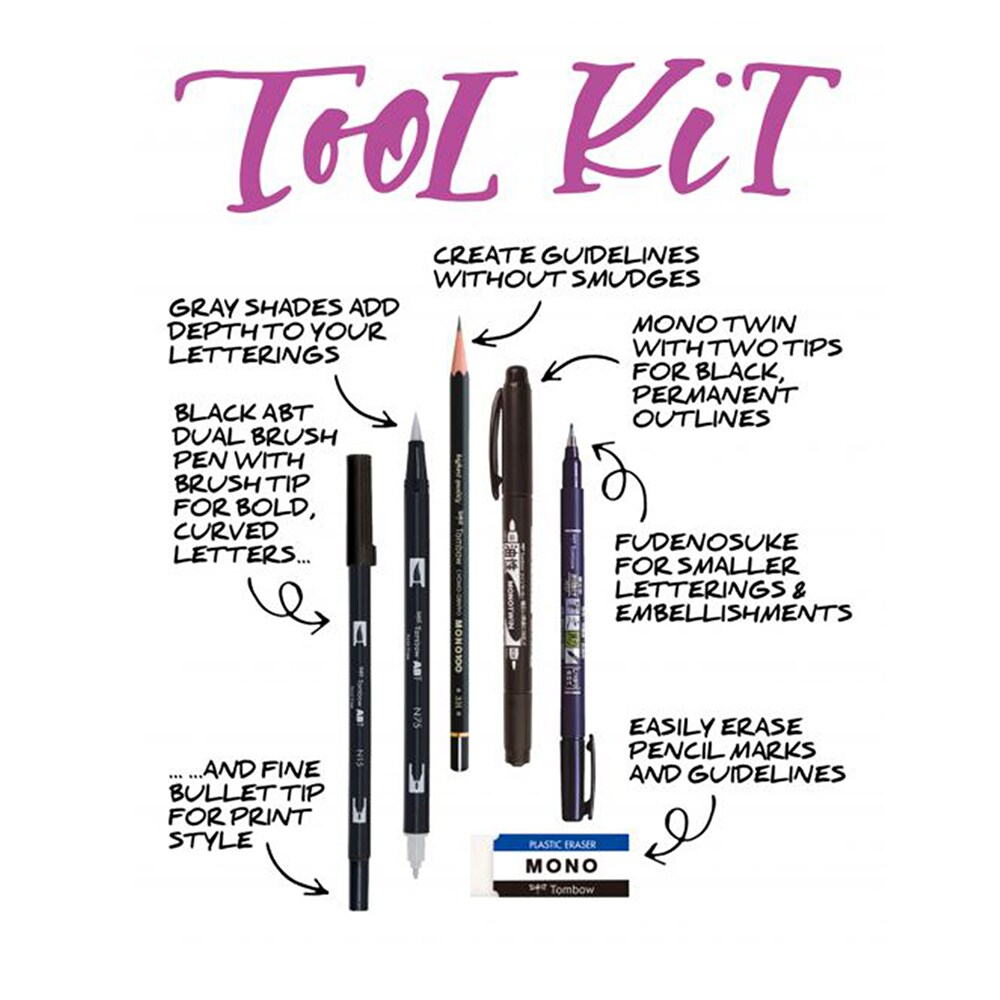 Set markere TOMBOW Beginner Lettering, 0.8-3.3mm, 2 culori