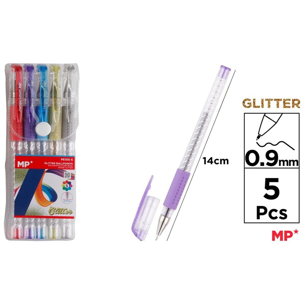 Set 5 rollere cu gel MP, 0.9mm, multicolor
