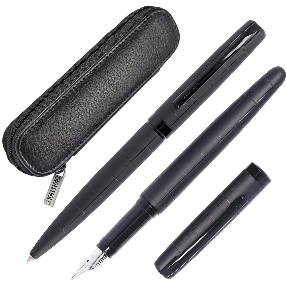 Set stilou, pix si etui ONLINE Eleganza, negru