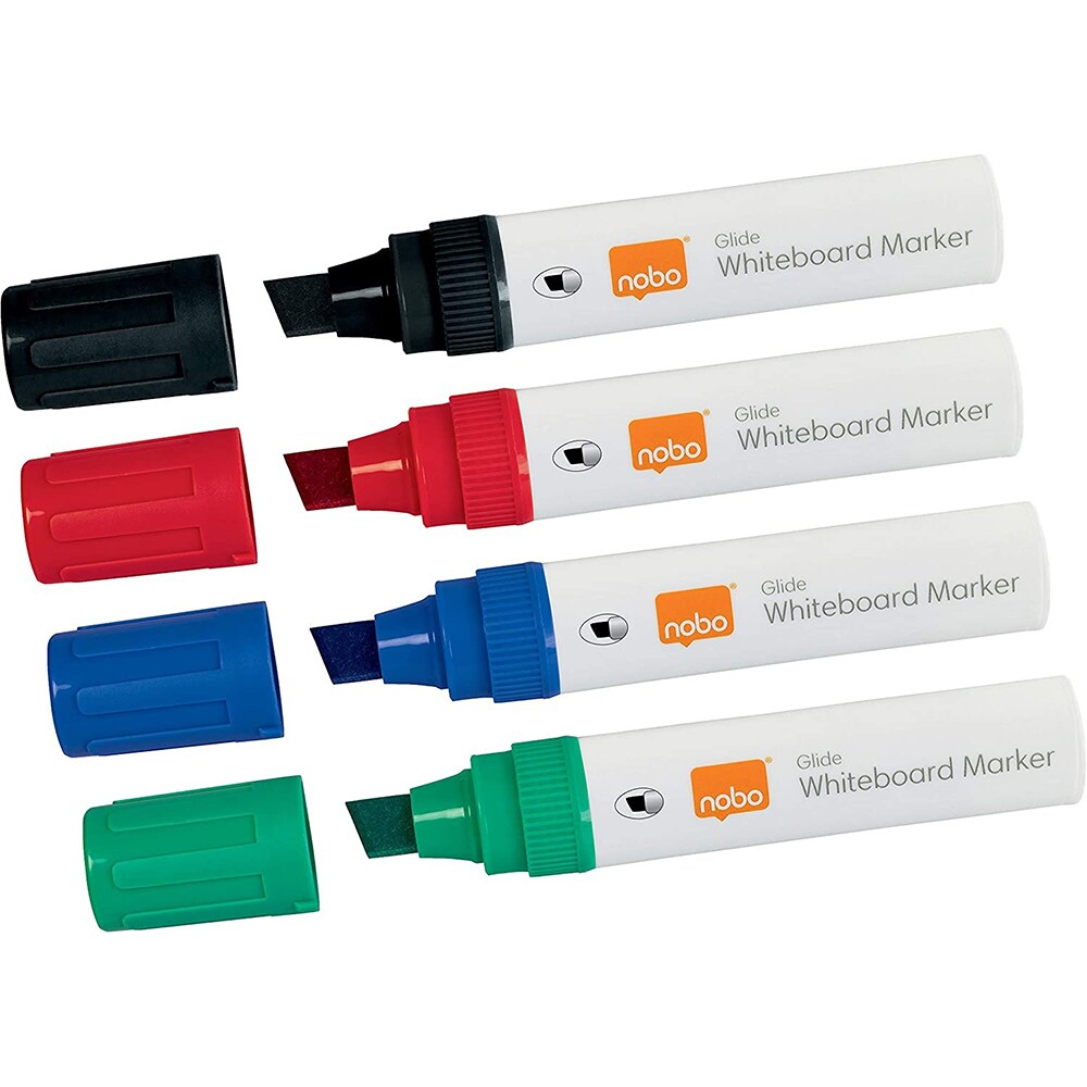 Set 4 markere NOBO Glide Jumbo, varf oblic,  5-12 mm, multicolor