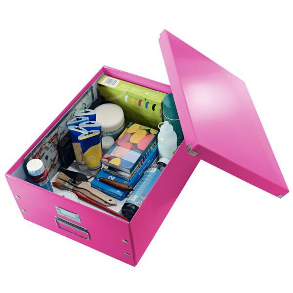 Cutie organizare LEITZ Click & Store, 369 x 200 x 482 mm, carton, roz