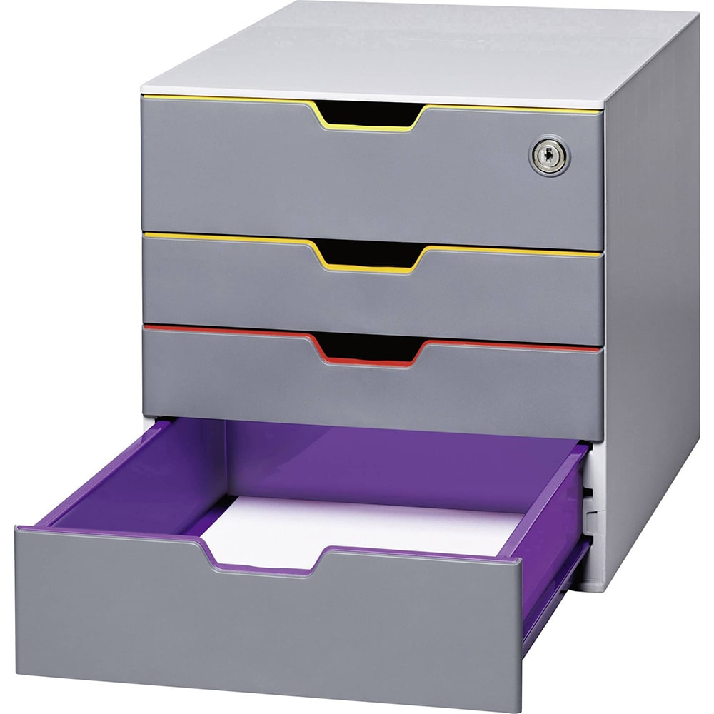 Suport documente DURABLE Varicolor, 4 sertare, plastic, gri