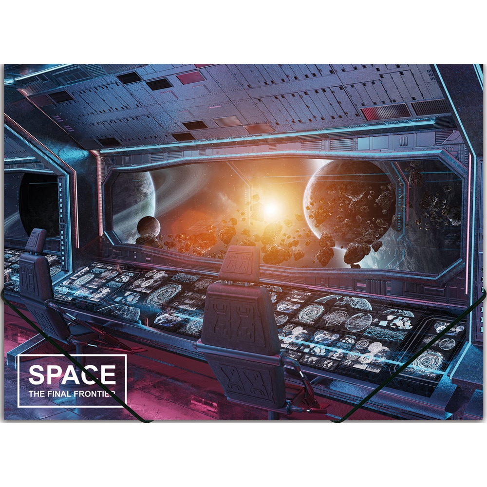 Mapa documente cu elastic PANTAPLAST Spatiu PJ006885, A4, plastic, multicolor