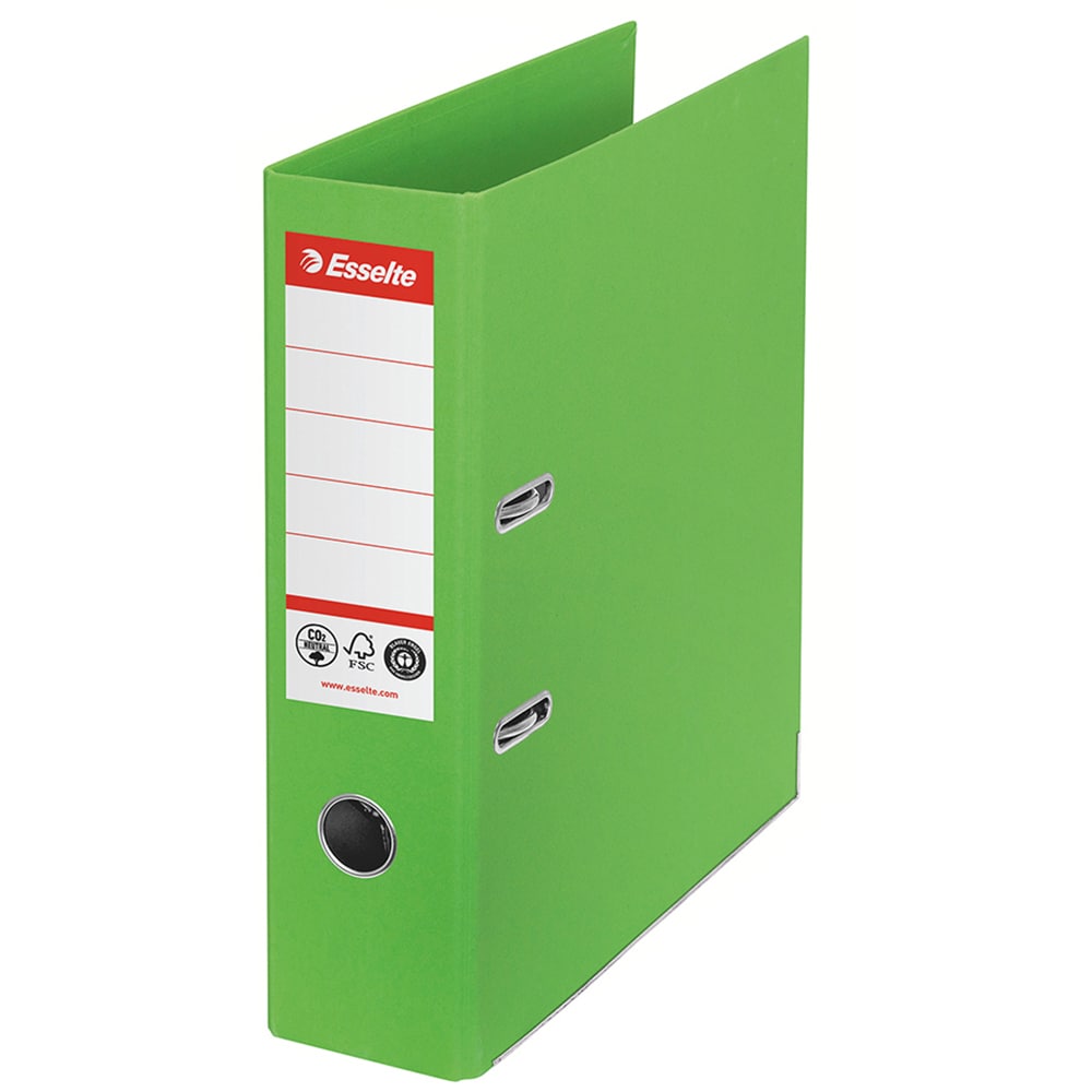 Biblioraft ESSELTE No.1 Power Recycled, carton reciclat, amprenta CO2 neutra, A4, 75 mm, verde