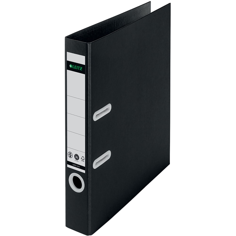 Biblioraft LEITZ 180 Recycle, carton reciclat, A4, 80 mm, negru