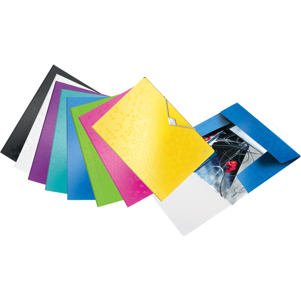 Mapa documente cu elastic LEITZ WOW SL459001, A4, polipropilena, alb