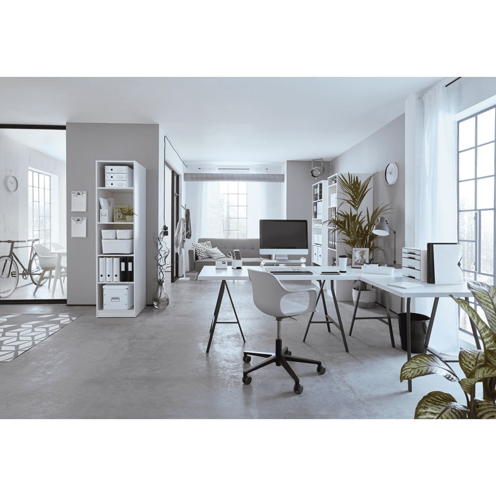 Tavita documente LEITZ WOW SL611095, polistiren, alb-negru