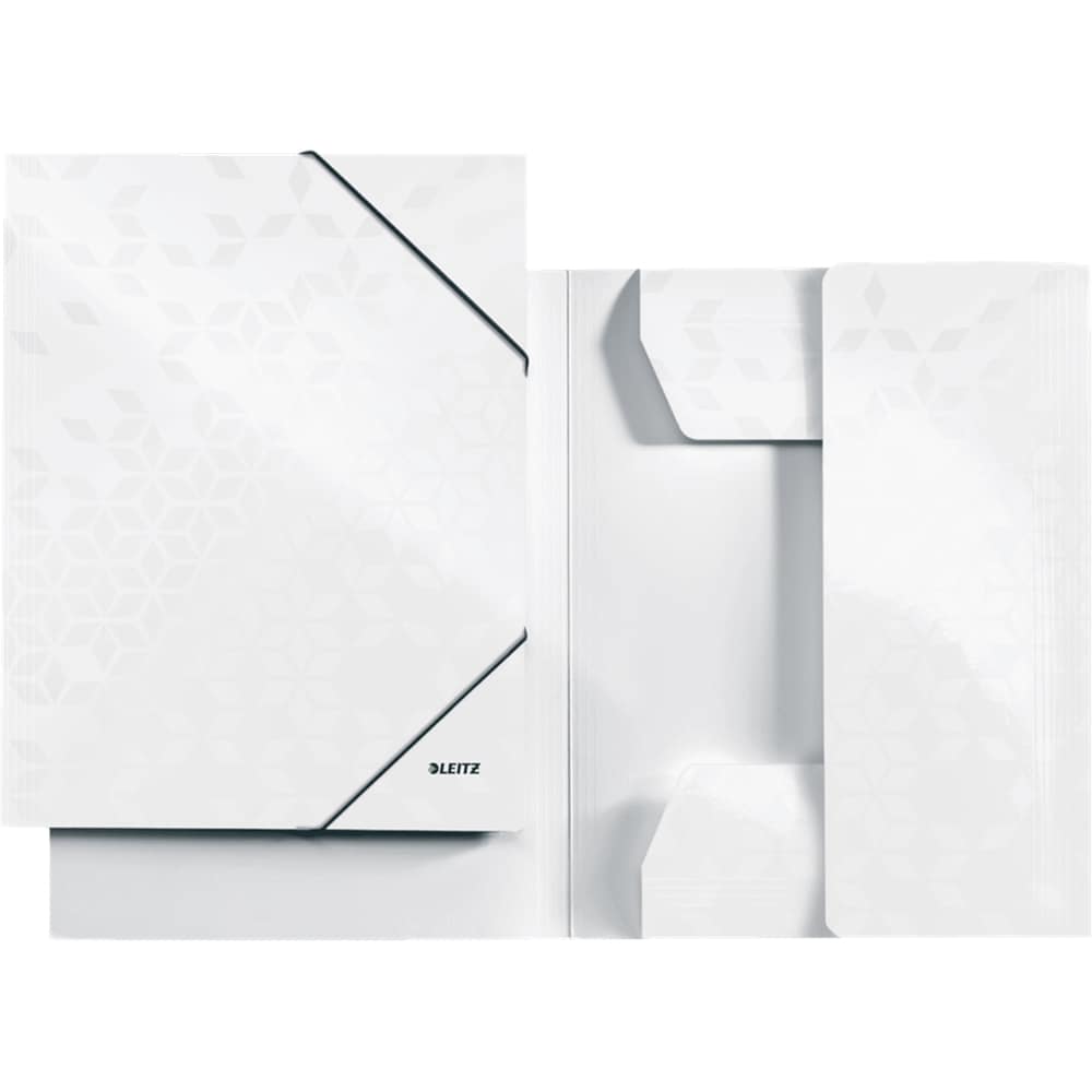 Mapa documente cu elastic LEITZ WOW SL820001, A4, carton, alb
