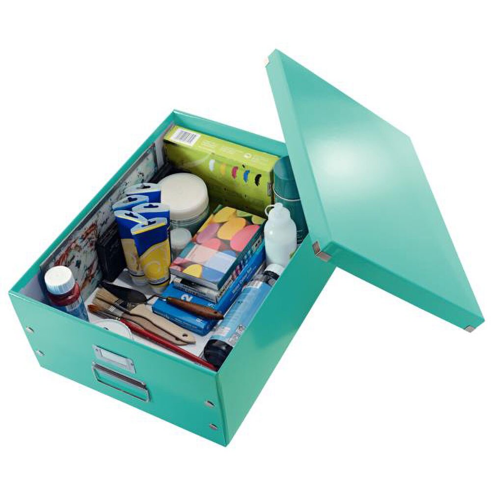 Cutie de arhivare LEITZ Wow Click&Store, 369 x 200 x 482 mm, carton, turcoaz