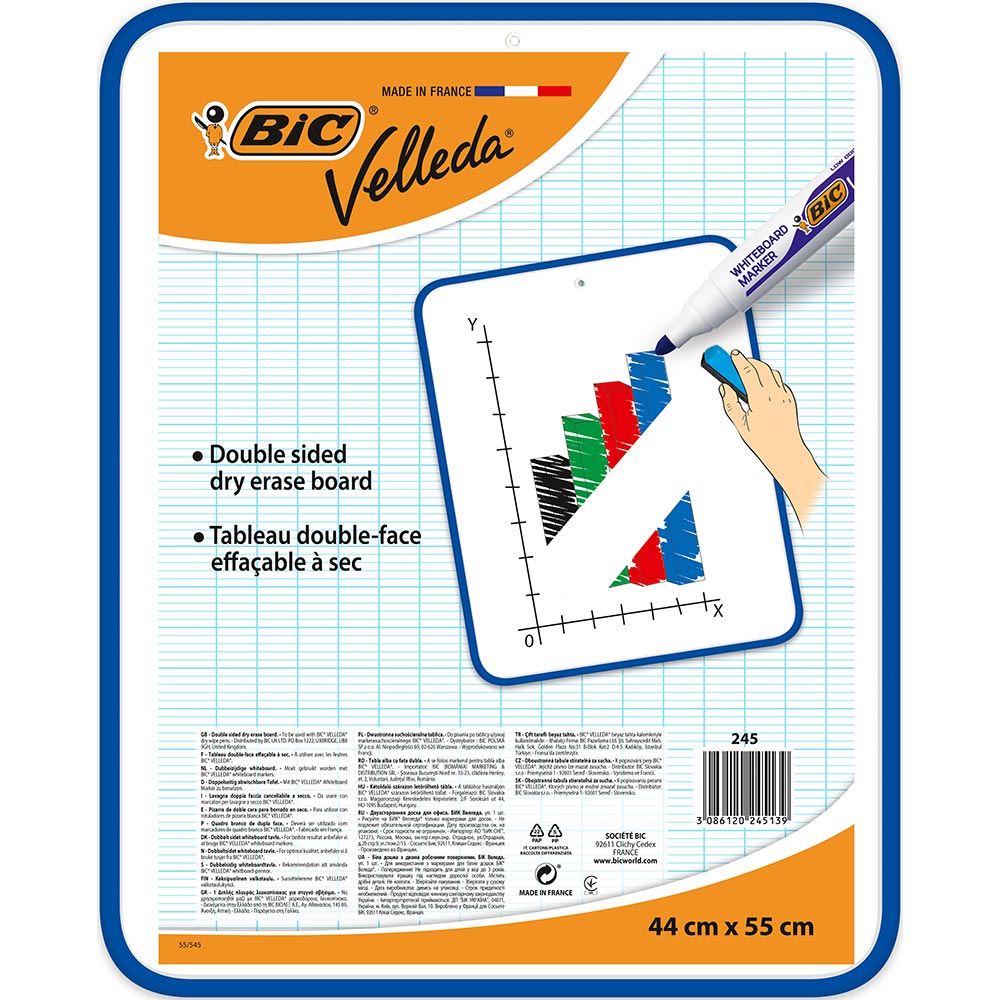 Tabla nemagnetica BIC Velleda Office, 44 x 55 cm, albastru