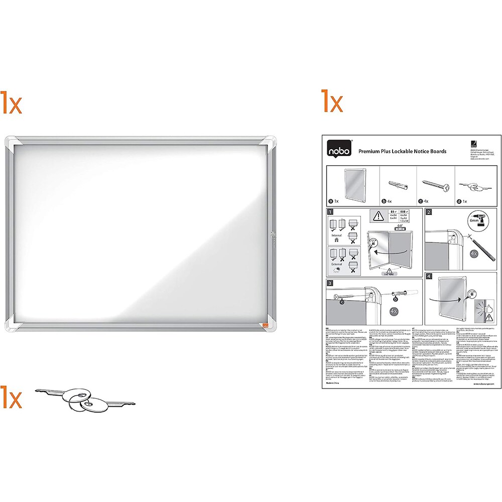 Avizier NOBO Premium Plus, 6 x A4, argintiu
