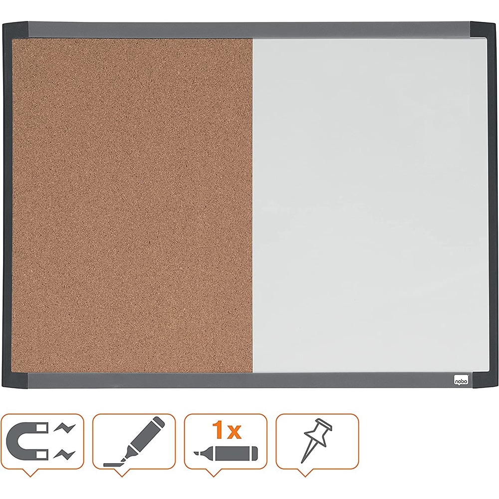 Tabla magnetica NOBO Combo, 58 x 43 cm, alb
