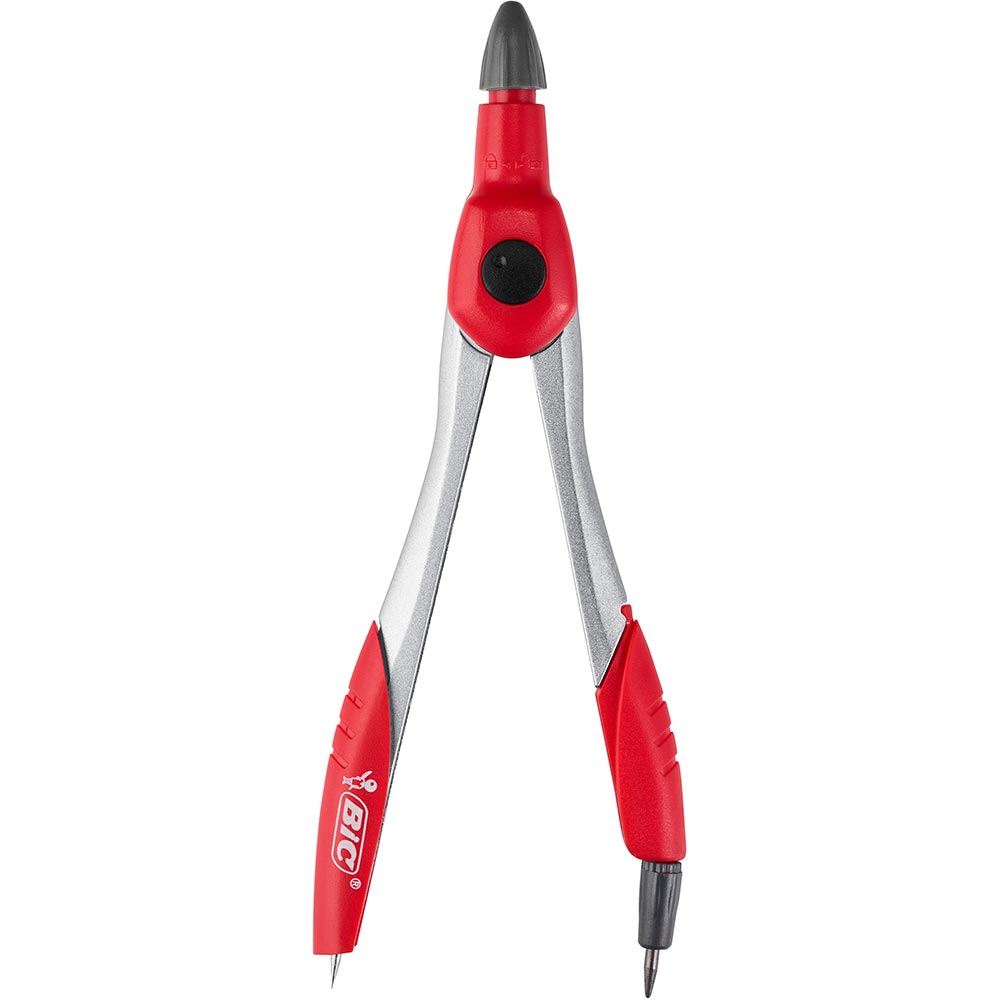 Compas BIC Exact, pentru liceu, rosu-gri