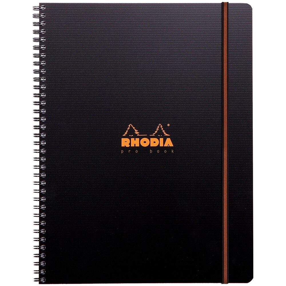 Caiet pentru scoala CLAIREFONTAINE Rhodiactive Pro, Dictando, A4, 80 file, legatura spirala, negru