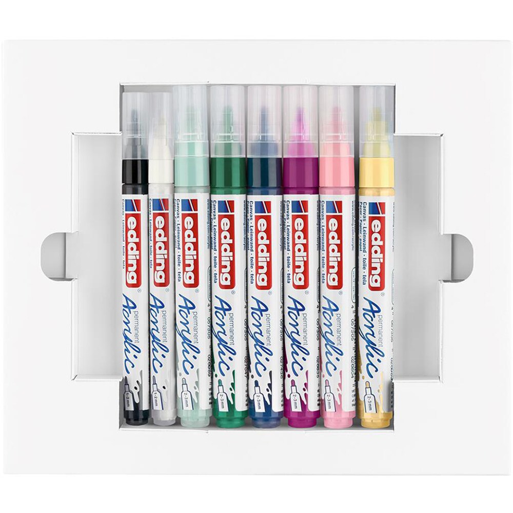 Set marker pentru pictura EDDING Nordic, tip pensula, 1-3 mm, 8 bucati