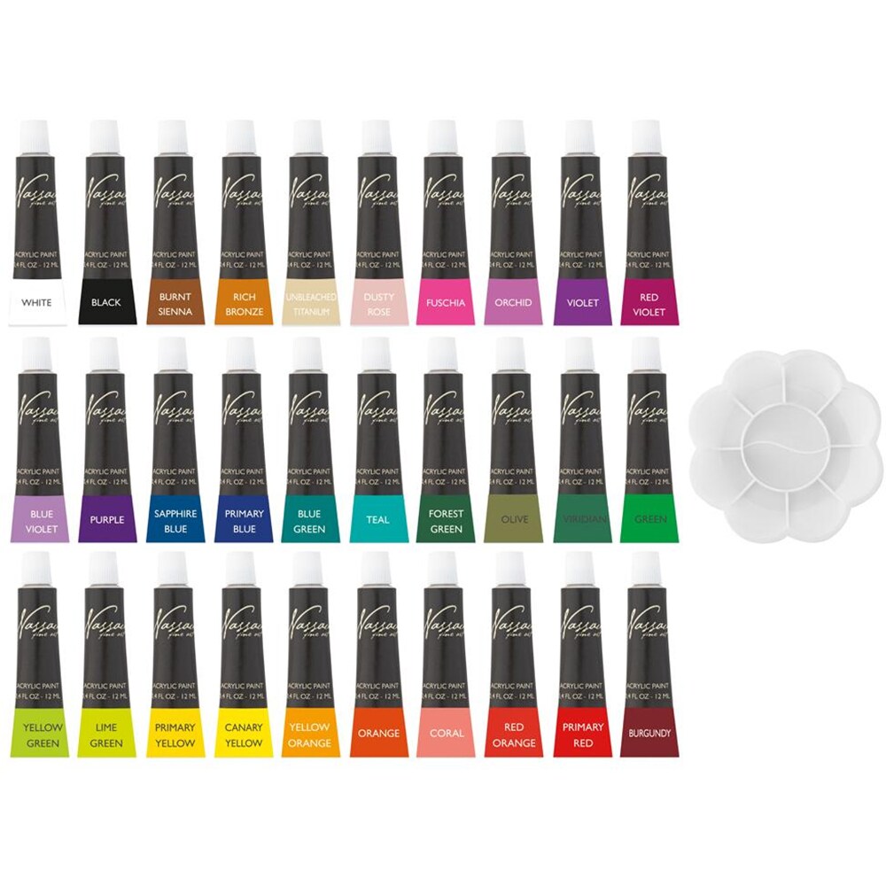Set acrilice NASSAU JK000751, 12 ml, 30 culori
