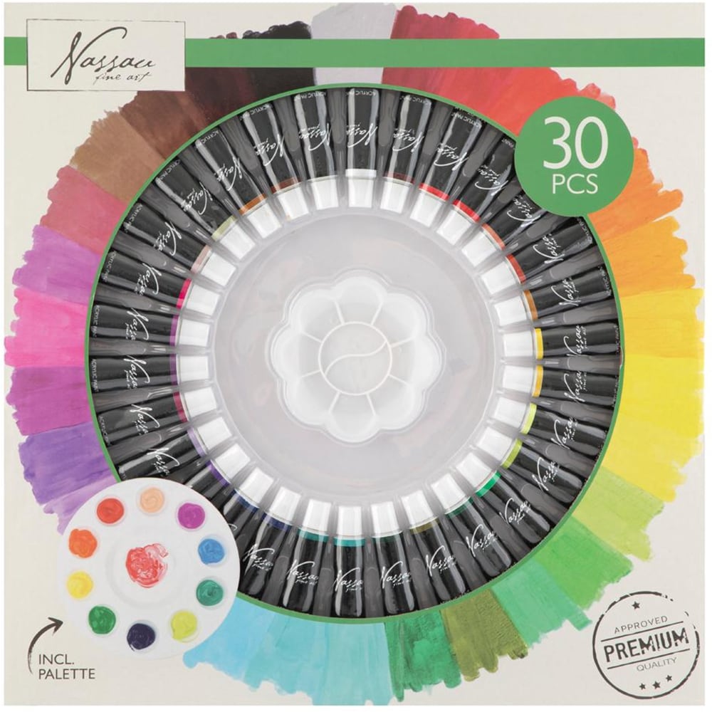 Set acrilice NASSAU JK000751, 12 ml, 30 culori