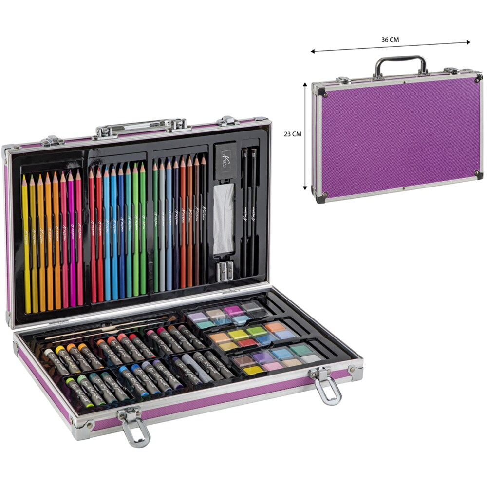 Set instrumente colorat NASSAU Creative Craft, 79 piese