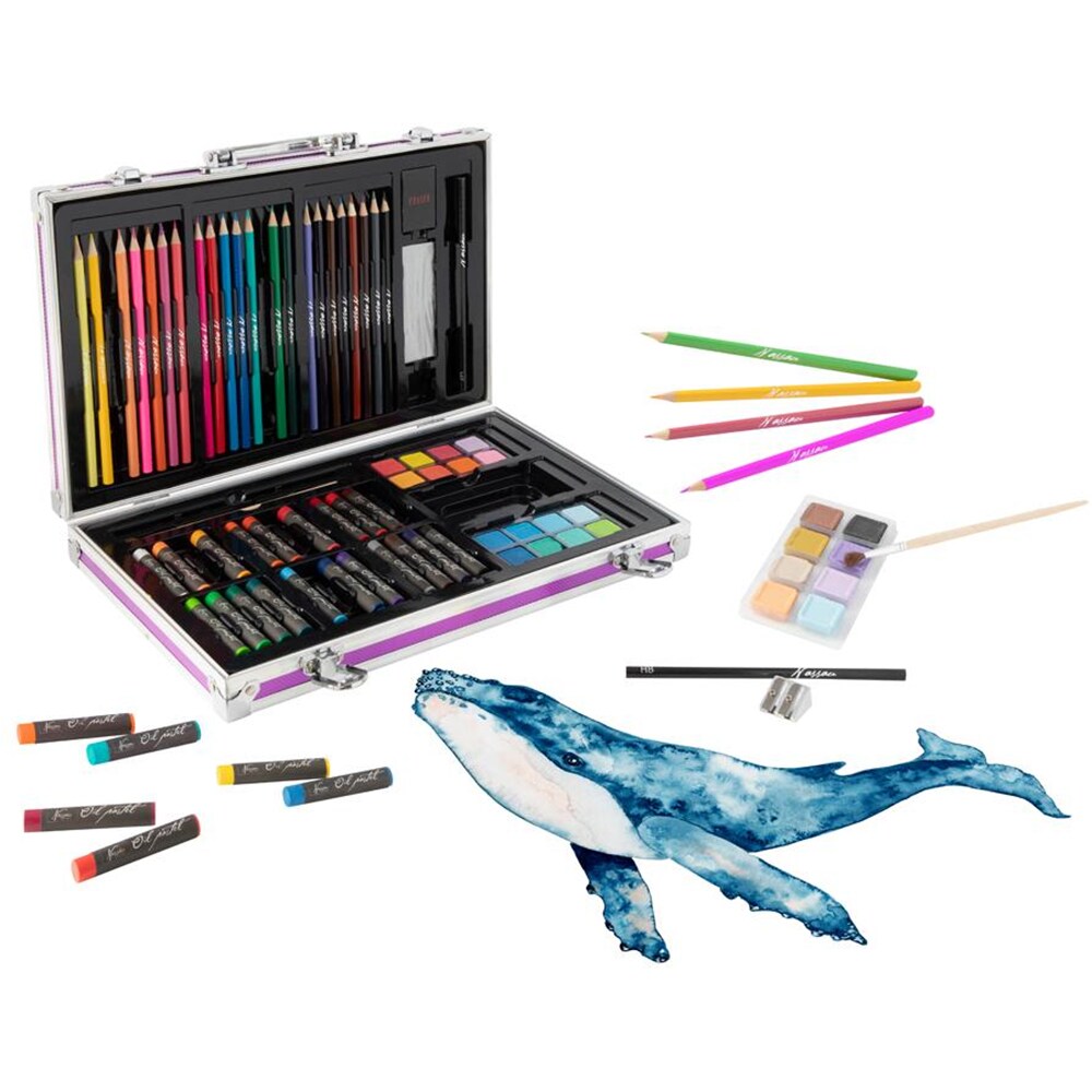Set instrumente colorat NASSAU Creative Craft, 79 piese