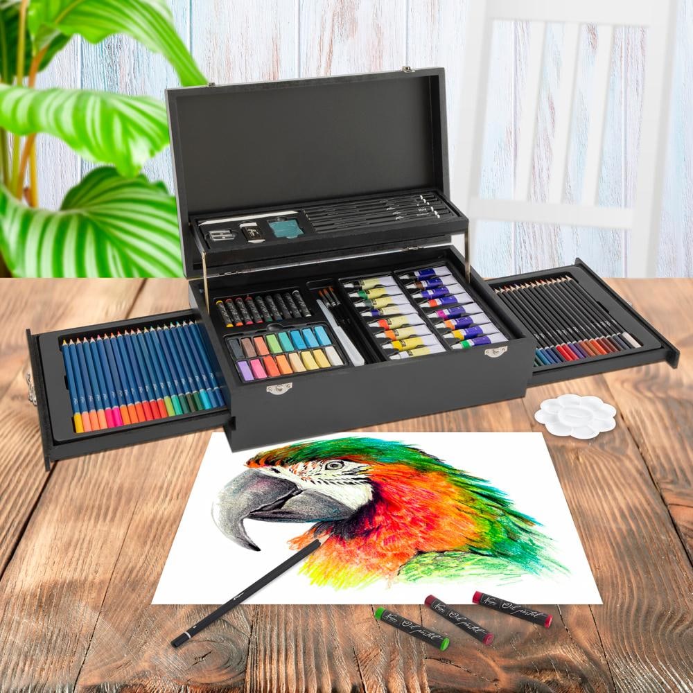 Set instrumente colorat NASSAU Creative Craft, 115 piese