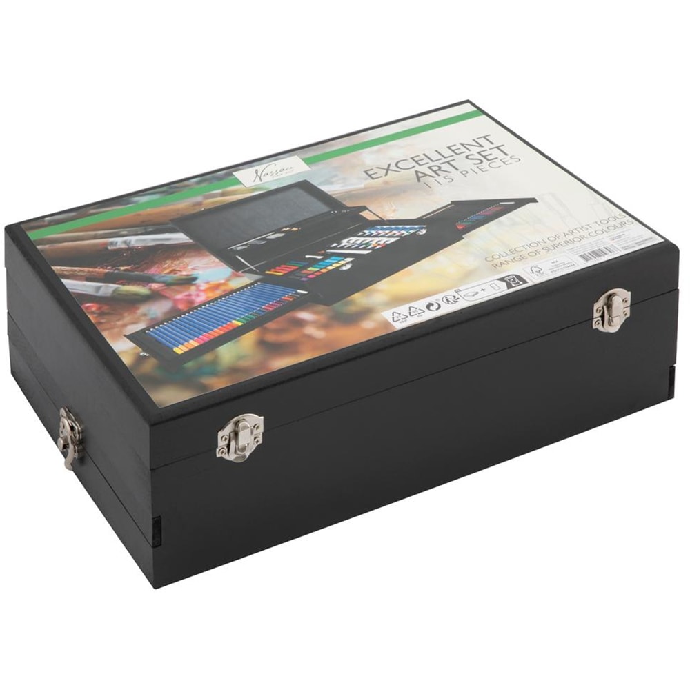 Set instrumente colorat NASSAU Creative Craft, 115 piese